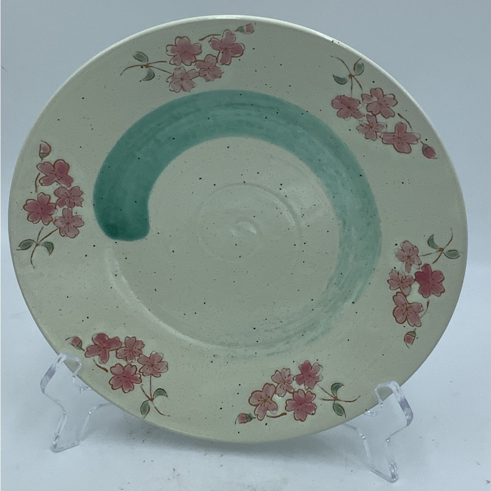 Pink Blossom 8 1/2” Speckled Pottery Plate